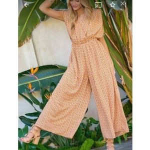 Davi & Dani retro print jumpsuit